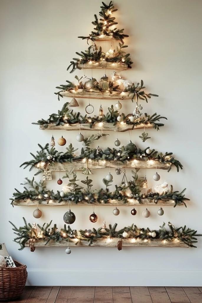 Wall-Mounted Evergreen Christmas Tree