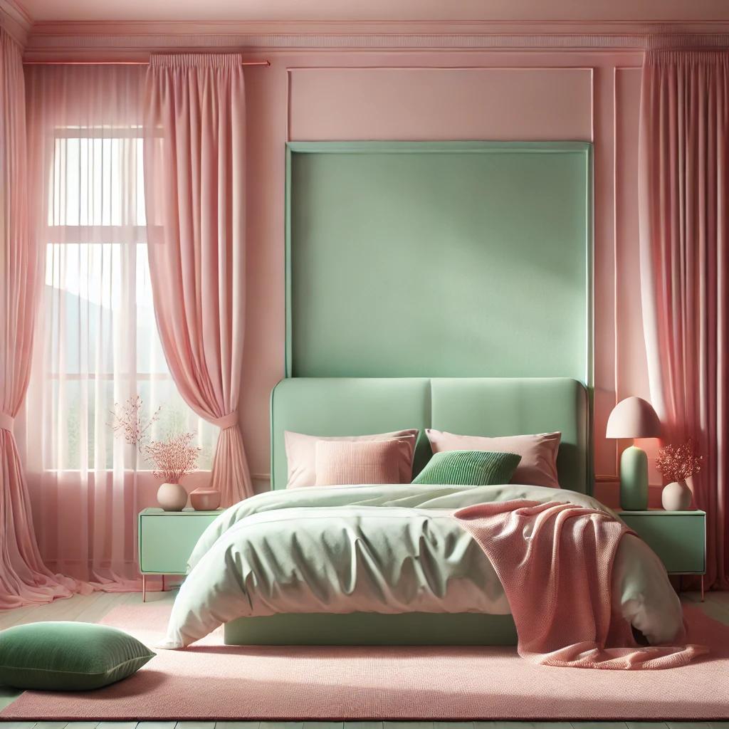 green and pink bedroom designs