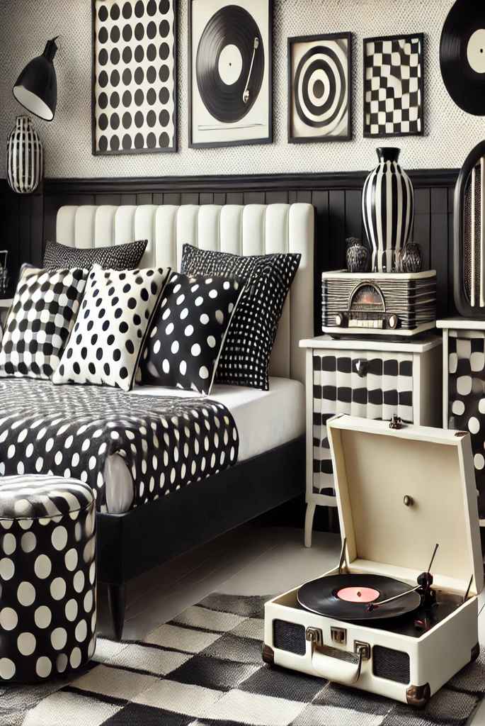 black and white bedrooms
