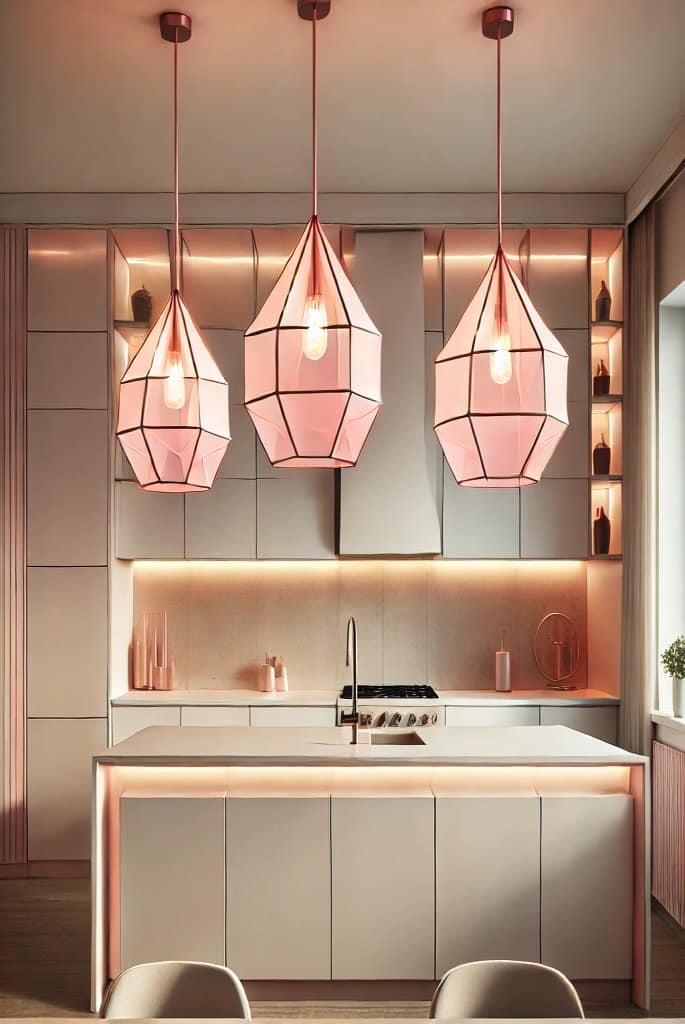 Modern Pink Kitchen Lighting