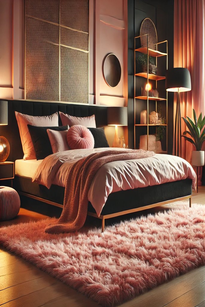 pink black bedroom rugs