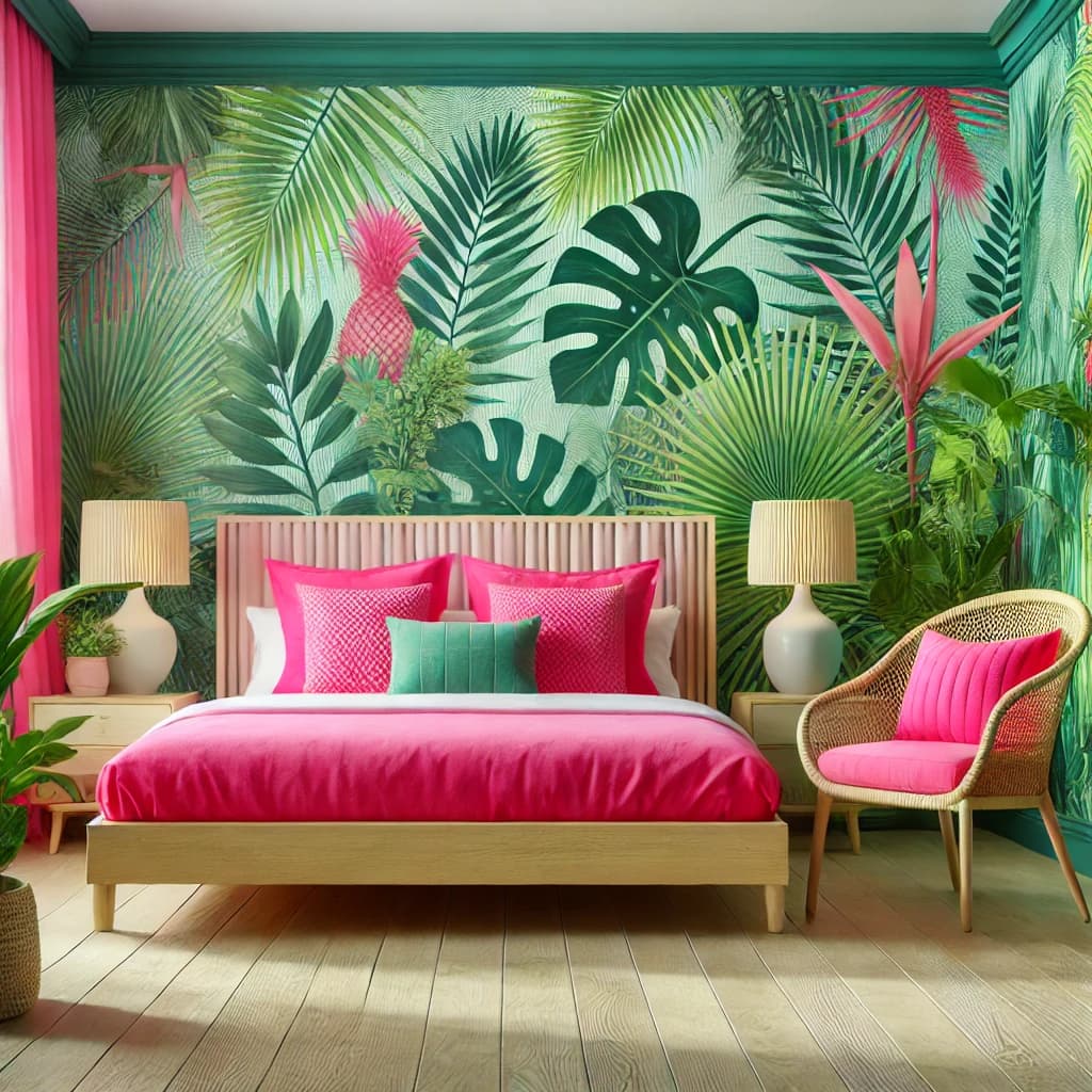 Green palm leaf wallpaper