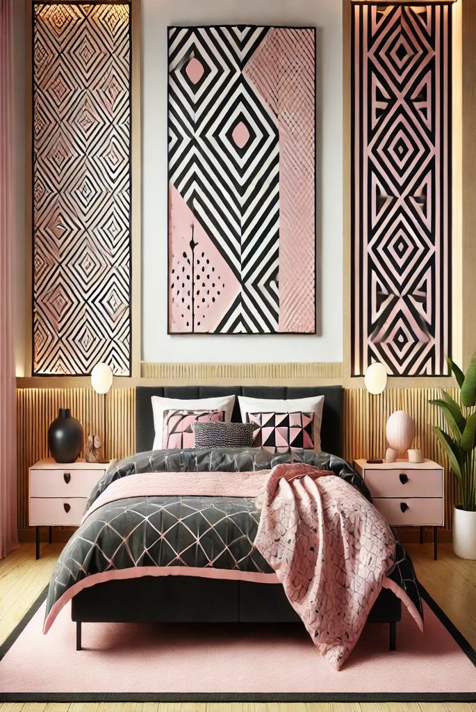 hot pink and black bedroom decor