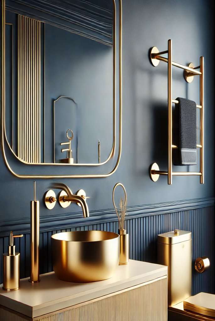 navy blue bathroom decorating ideas