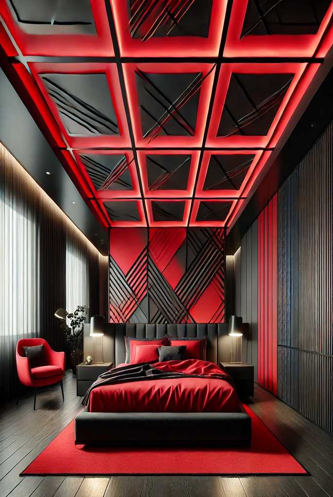 Red and Black Ceiling Design