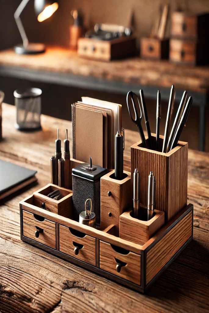 Wooden Desktop Organizer