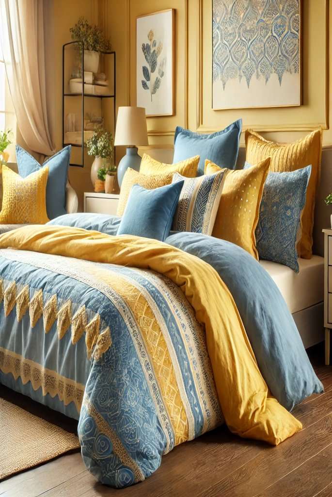 yellow and blue bedroom decorating ideas