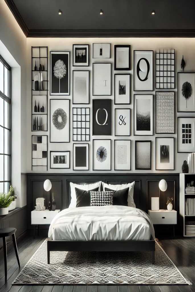 Black-and-white framed art