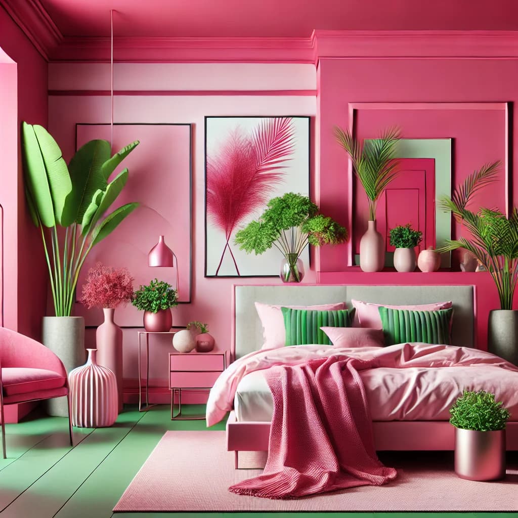 green pink bedroom ideas