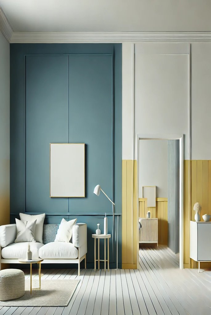 Two-Tone Walls with Yellow and Blue