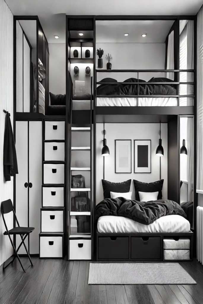 Modern black and white bedroom ideas for small Rooms