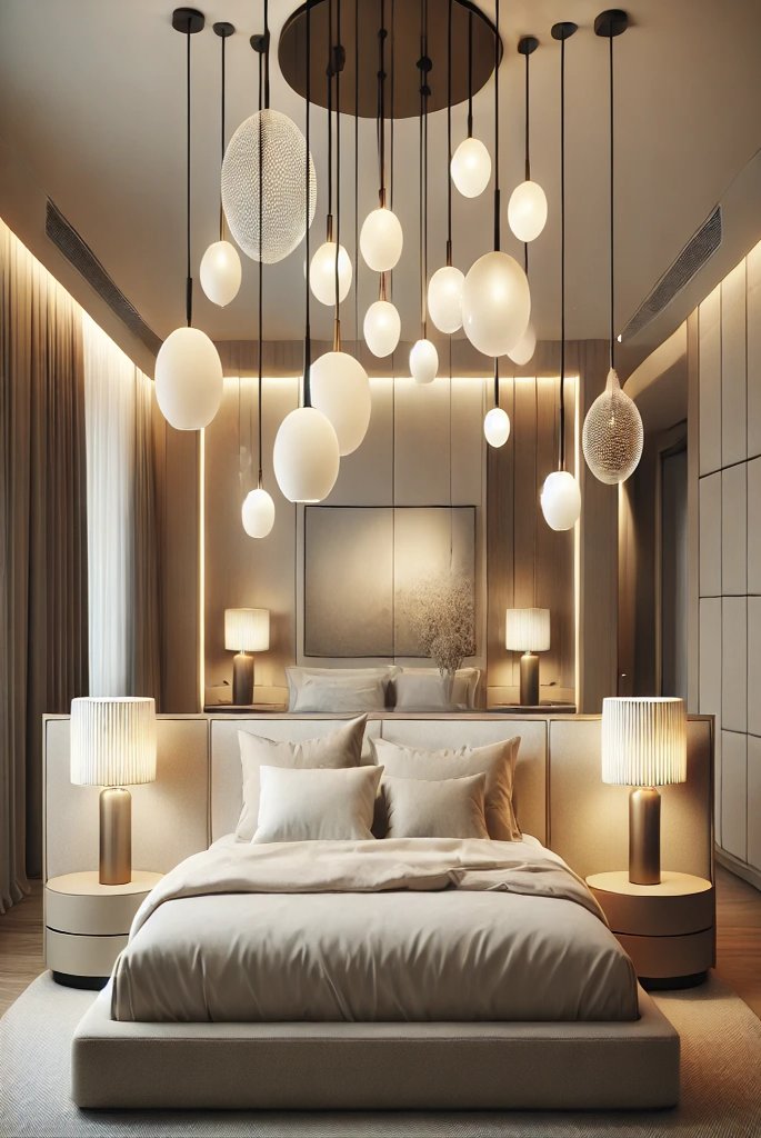 Modern bedroom pendant lighting