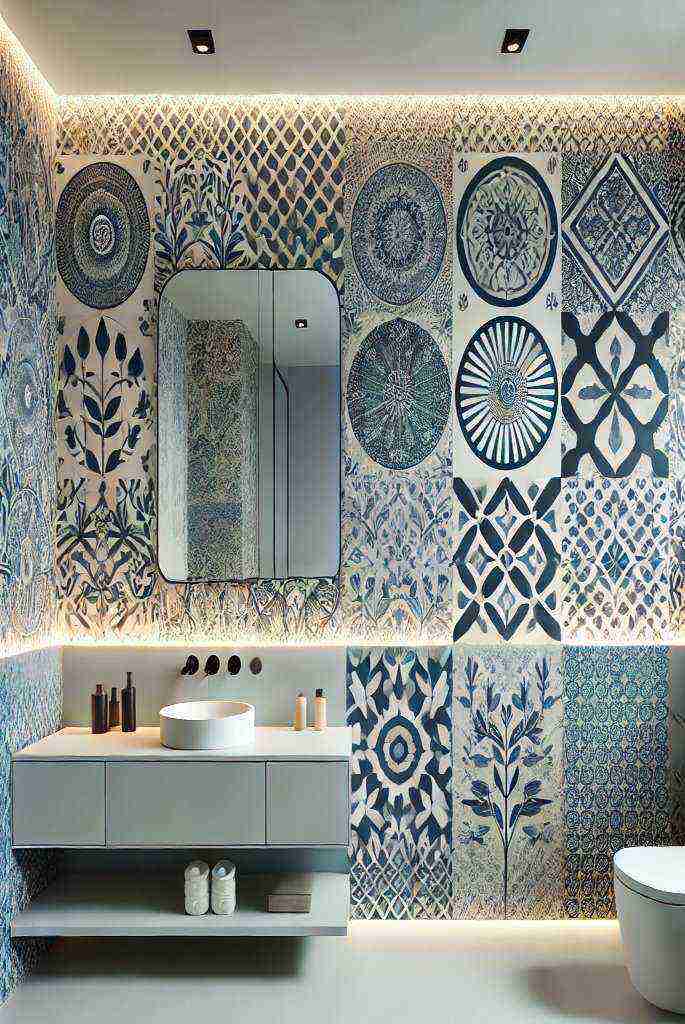 Blue Wallpaper with Patterns