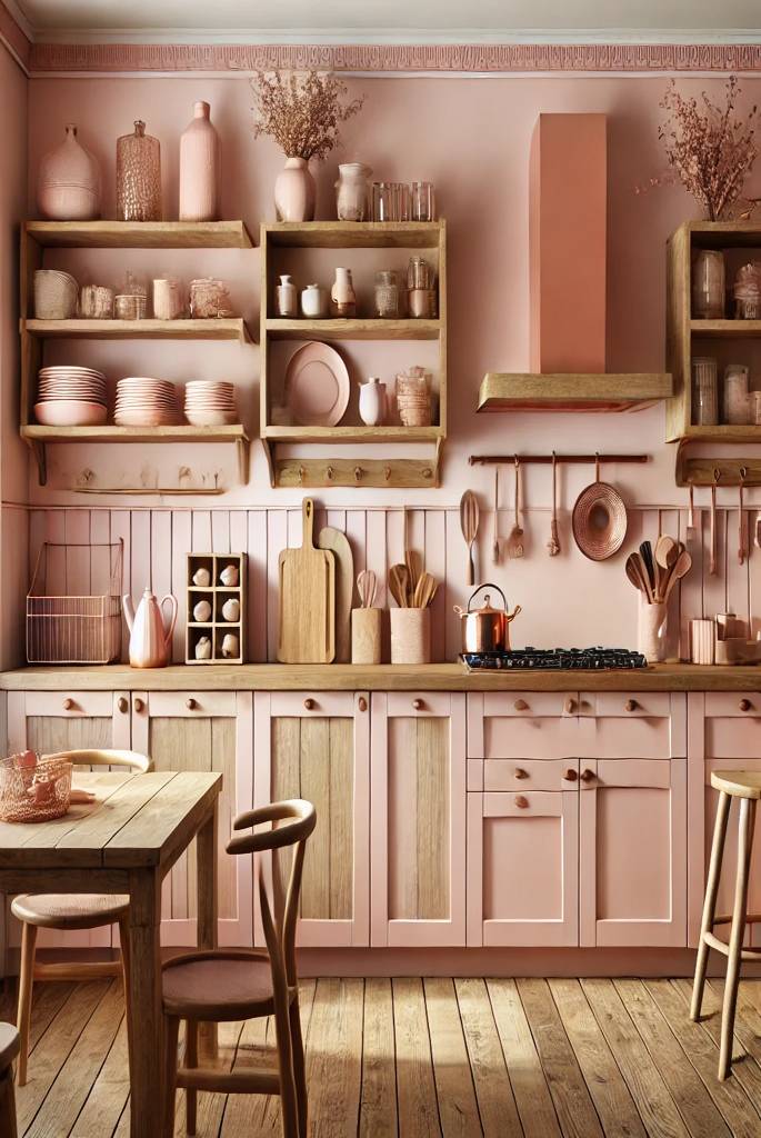 Pink and Wood Accents