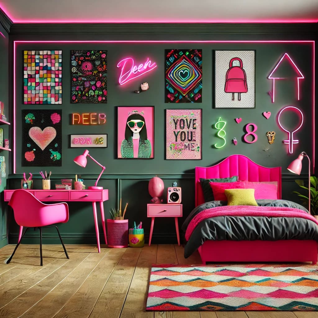  Pink and Green Bedroom for teen