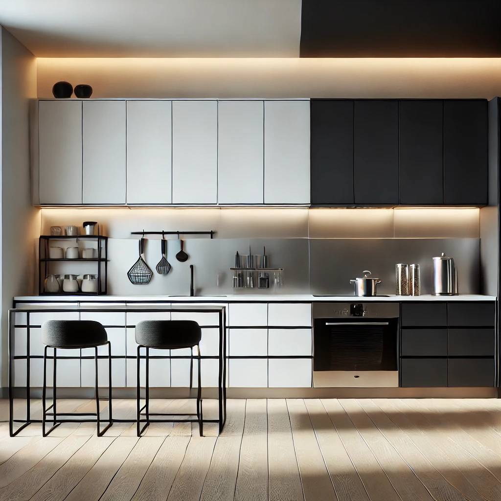 Modern black & white kitchen decor 