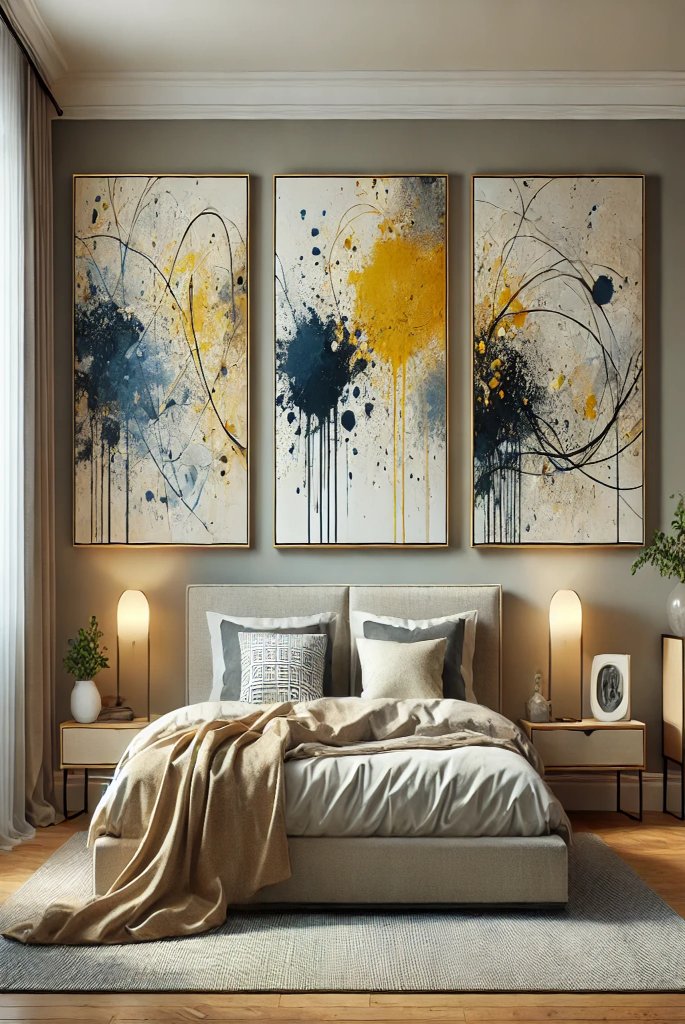 Yellow and Blue Abstract Art