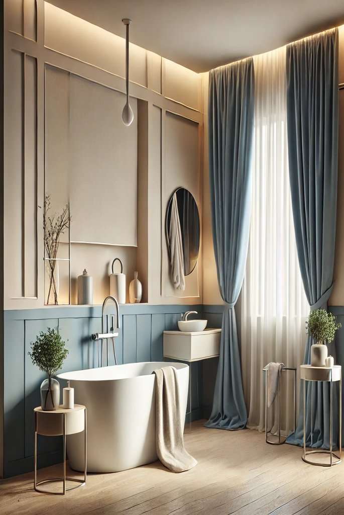 Blue Curtains With Neutral Walls