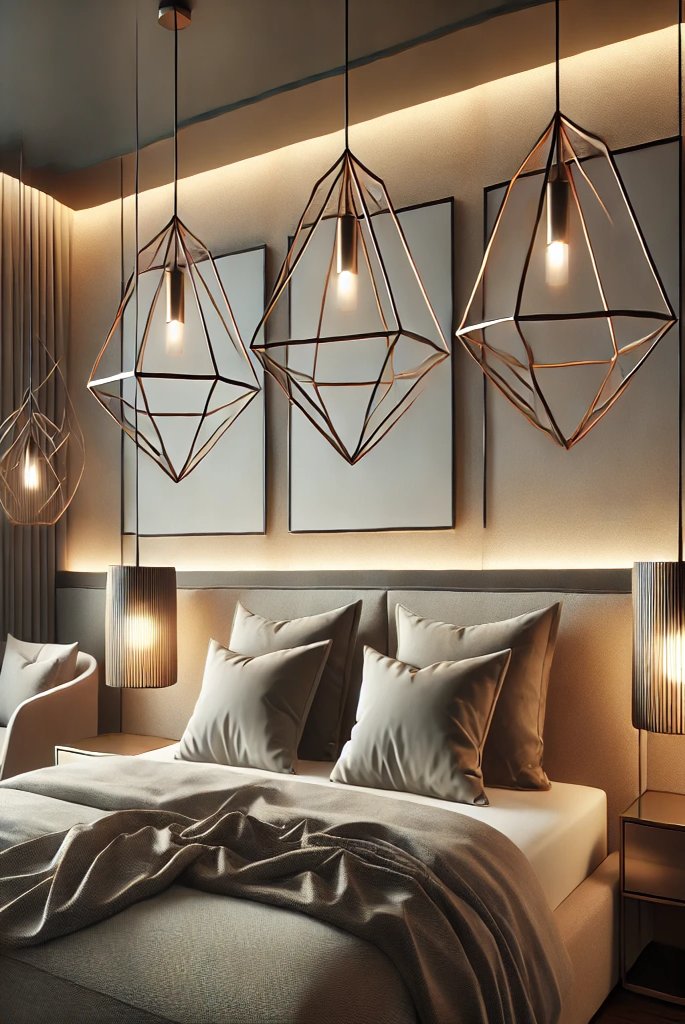 Pendant Lights with Geometric Frames