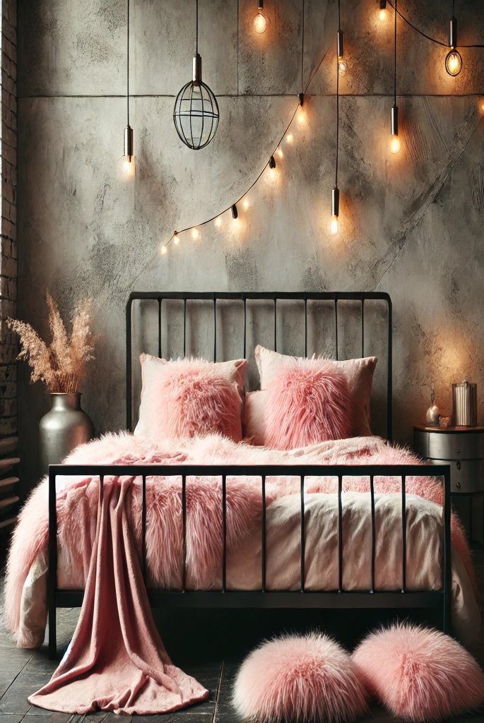 black and pink bedroom decor