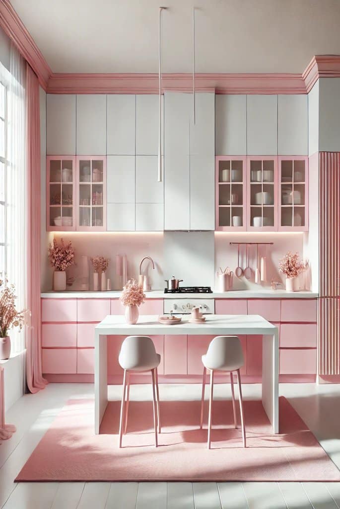 Pink and White Contrast