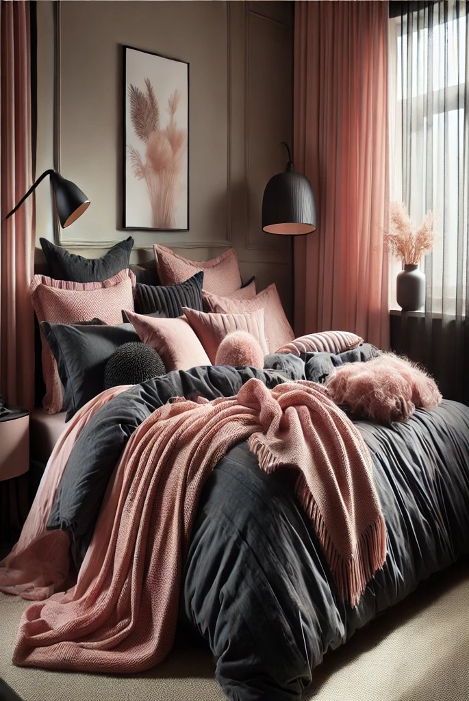 pink and black bedroom designs