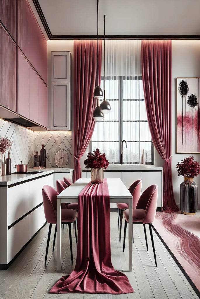 Dark Pink Kitchen Decor Ideas