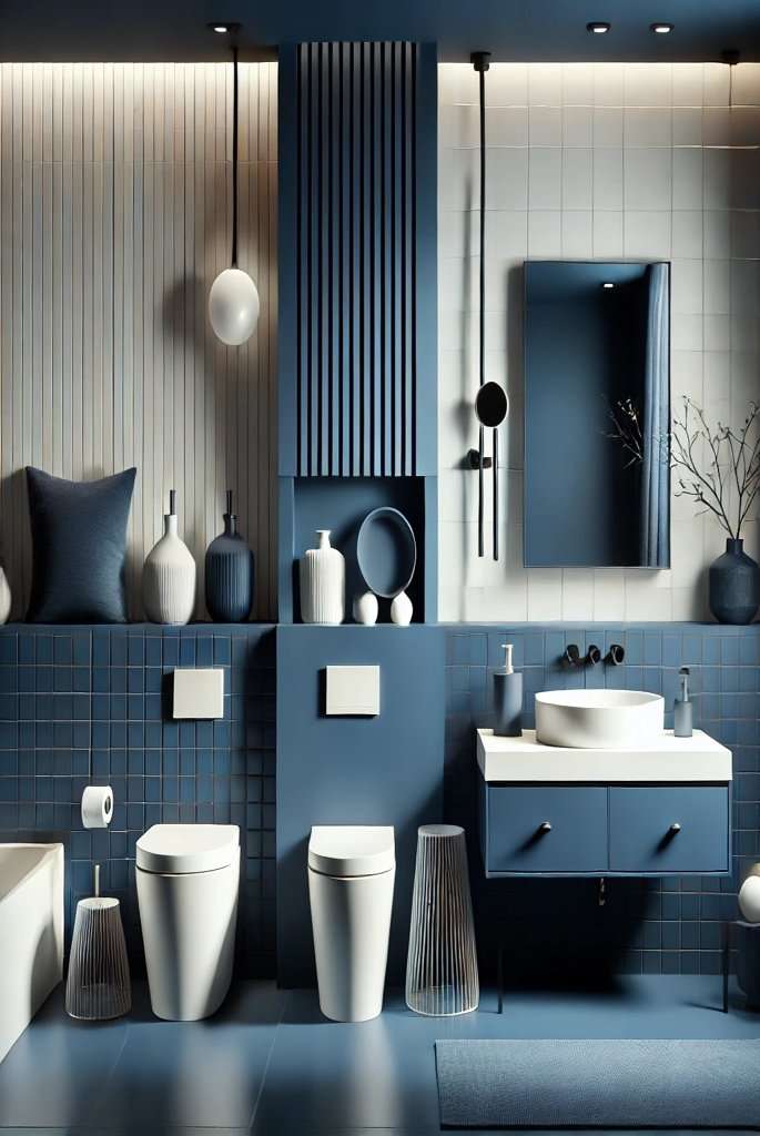 Simple blue bathroom decor ideas 