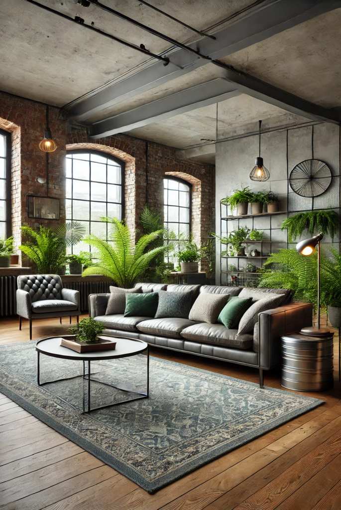 Industrial Charm with Grey and Green