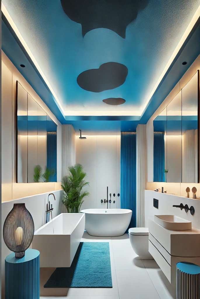 Dark blue bathroom decor ideas