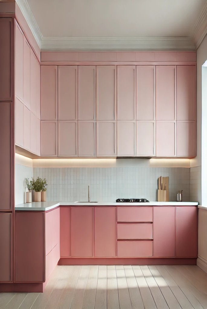 Two-Toned Pink Cabinets