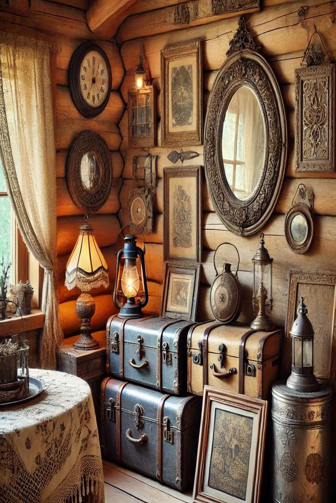 Adding vintage accents to your cabin decor brings