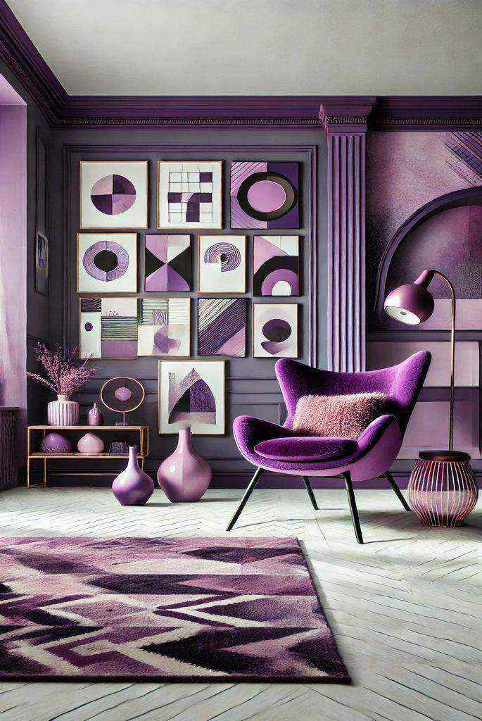 Artistic Purple Living Decor