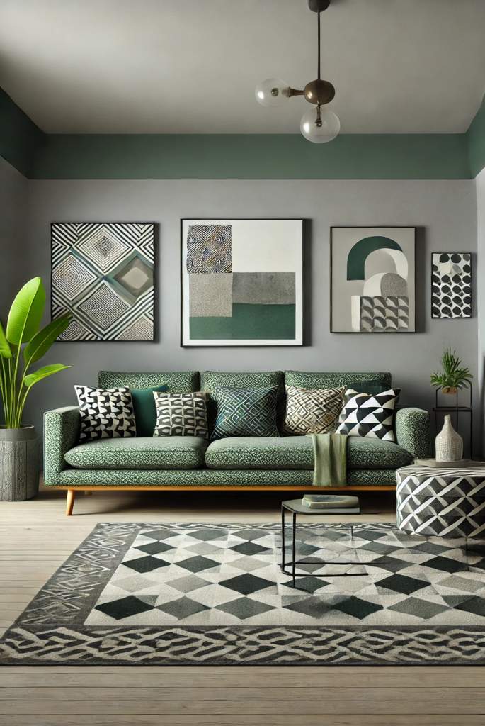 Bold Patterns in Grey and Green