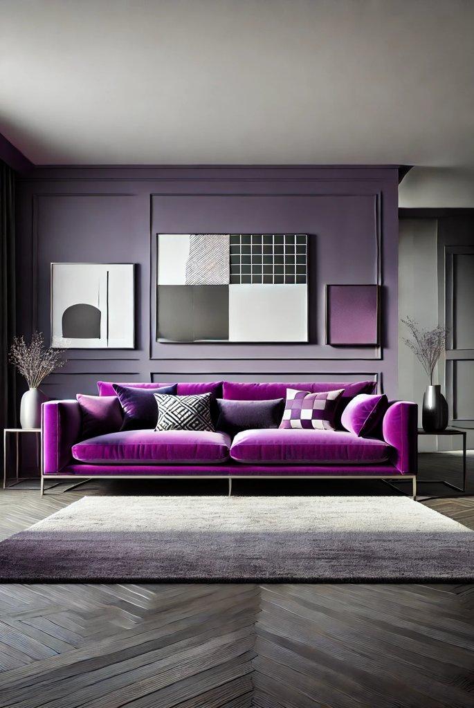 Bold Purple Sofas Living Rooms