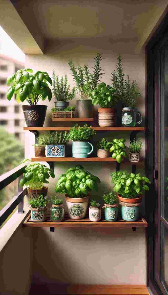 Compact Balcony Herb Garden