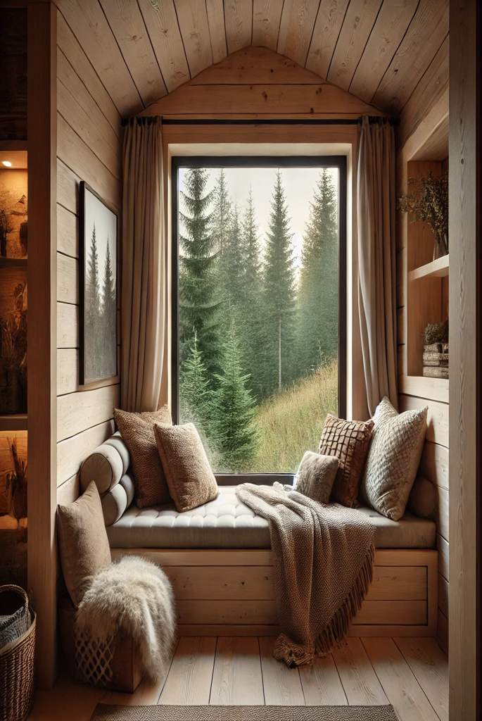 Cozy Window Seats for cabin