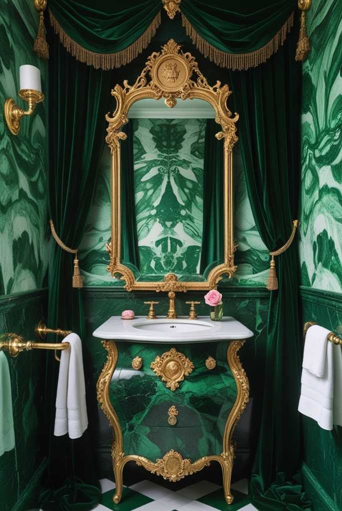 Emerald Baroque Vanity Corner