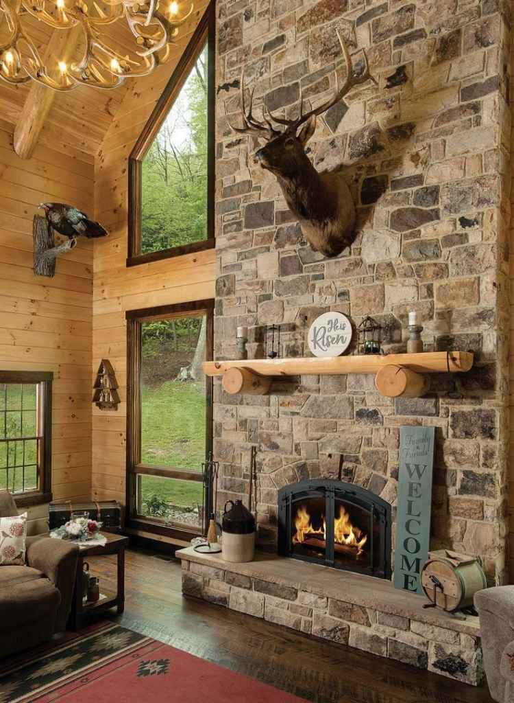 Grand Cabin Fireplace Wall