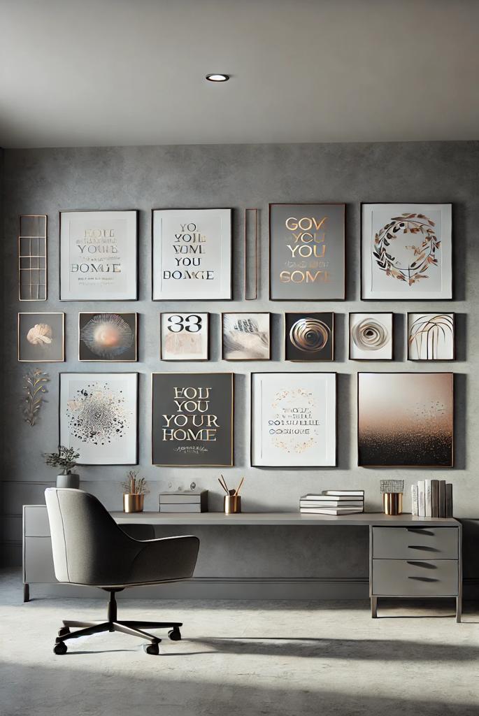 Grey Walls with Inspirational Art