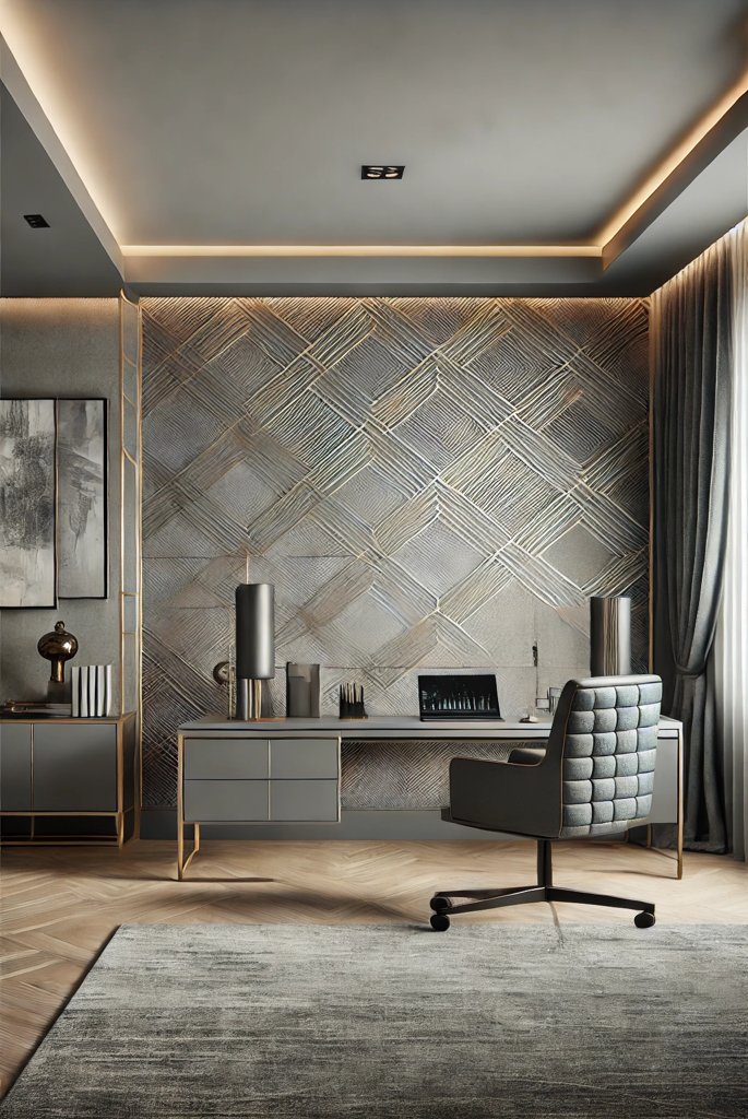 Grey with Textured Wallpaper