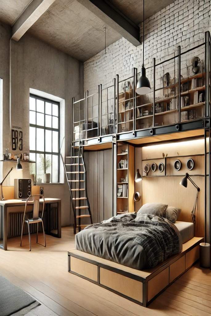 Industrial Loft-Style Bedroom Set