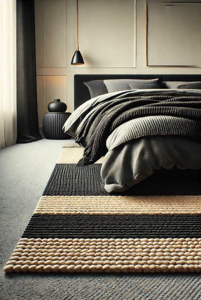 Layered Black Rug for Texture