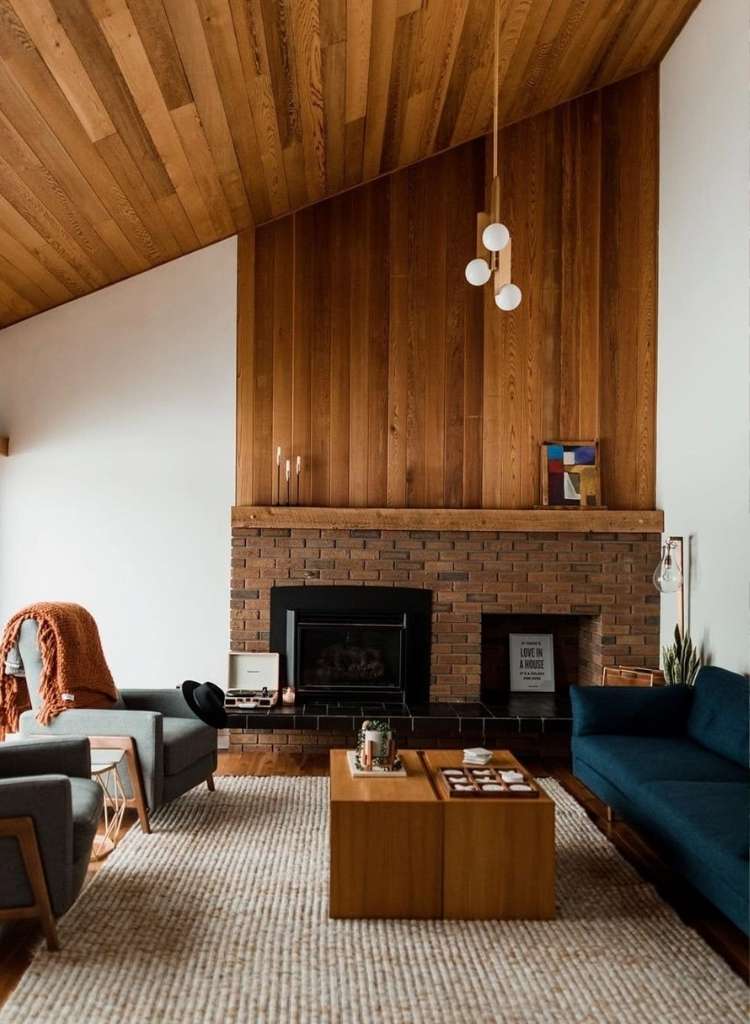 Mid-Century Cabin Living Room