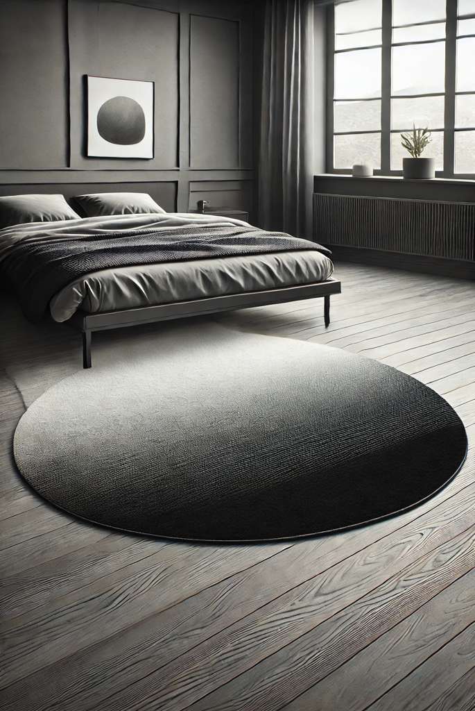 Minimalist Black and Grey Ombre Rug