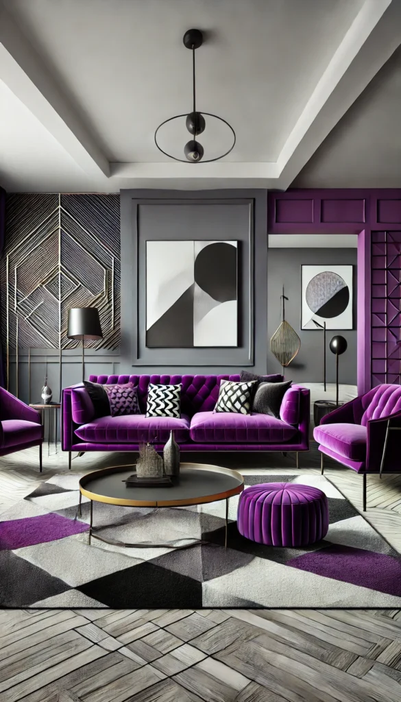 Modern Purple Color Living Room