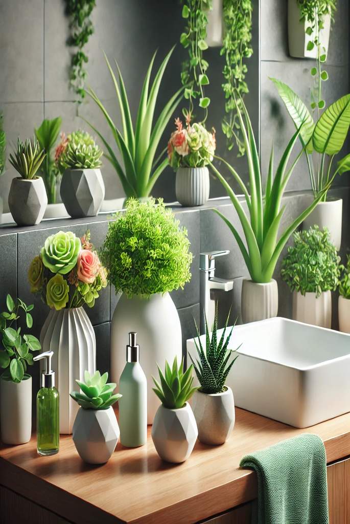 Modern bathroom counter decor