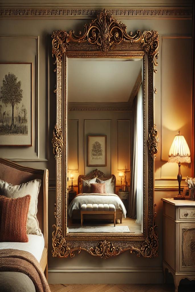 Modern bedroom wall mirror ideas