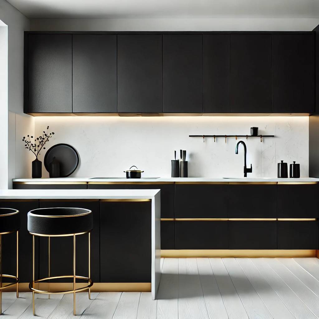 white and black kitchen decor