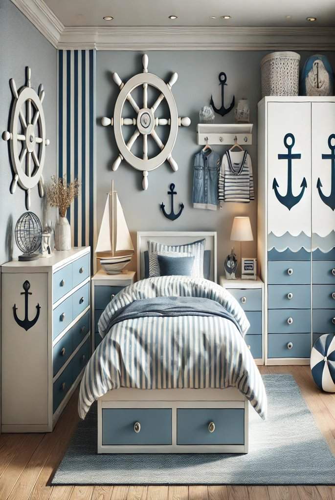 Nautical-Themed Twin Set